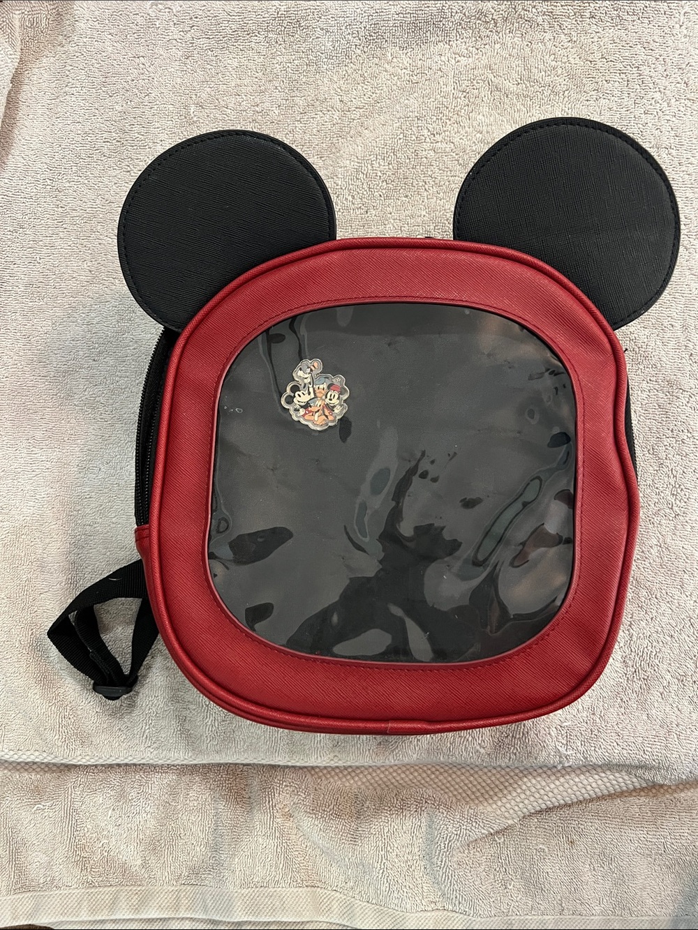 Kids Red Ear Backpack with Clear Front Pocket